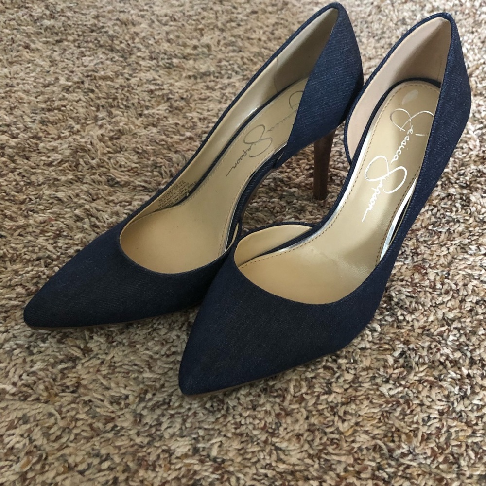 Jessica Simpson denim pumps